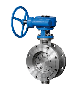 Flanged triple eccentric two-way sealing butterfly valve