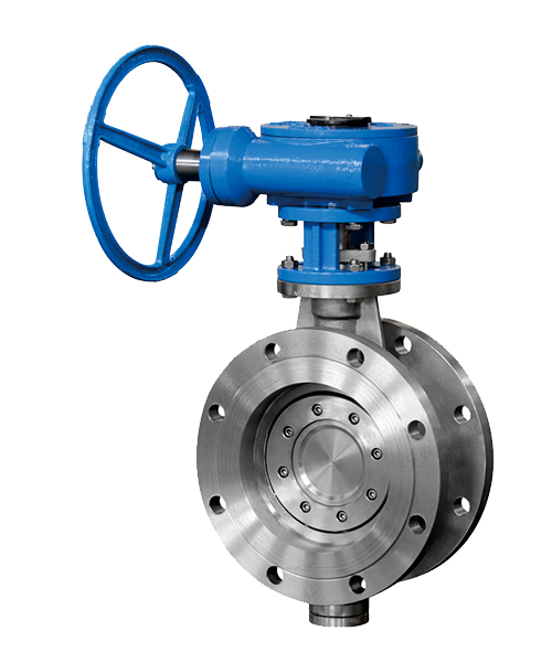 Flanged triple eccentric two-way sealing butterfly valve