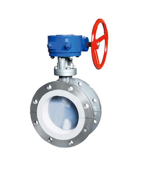 Flange connection fluorine lined butterfly valve