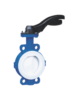 Wafer connection fluorine lined butterfly valve