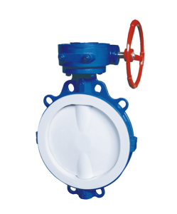 Wafer connection fluorine lined butterfly valve